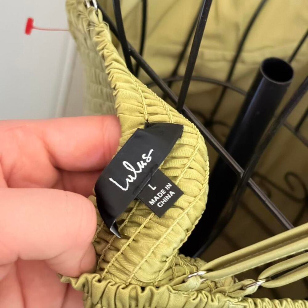 Lulus Midi Satin Green Strappy Dress L - Picture 8 of 8